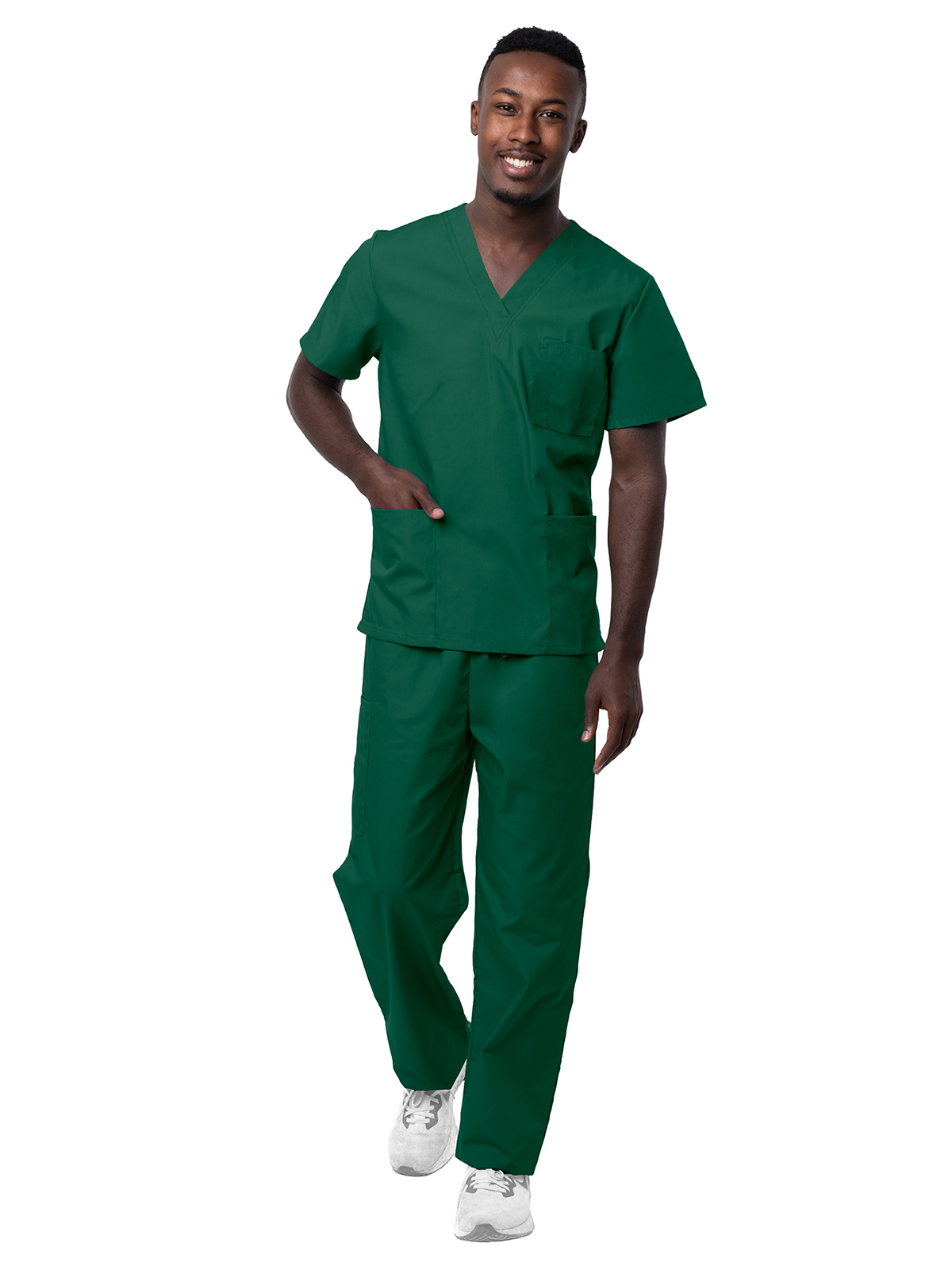 Adar - Sivvan - Unisex V-Neck Top Drawstring Pant Scrub Set 24