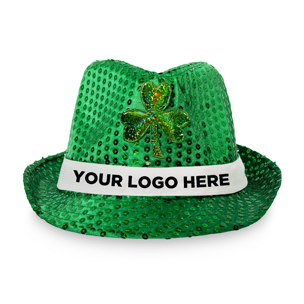St Patricks Light Up Sequin Fedora Hat(blank) 4