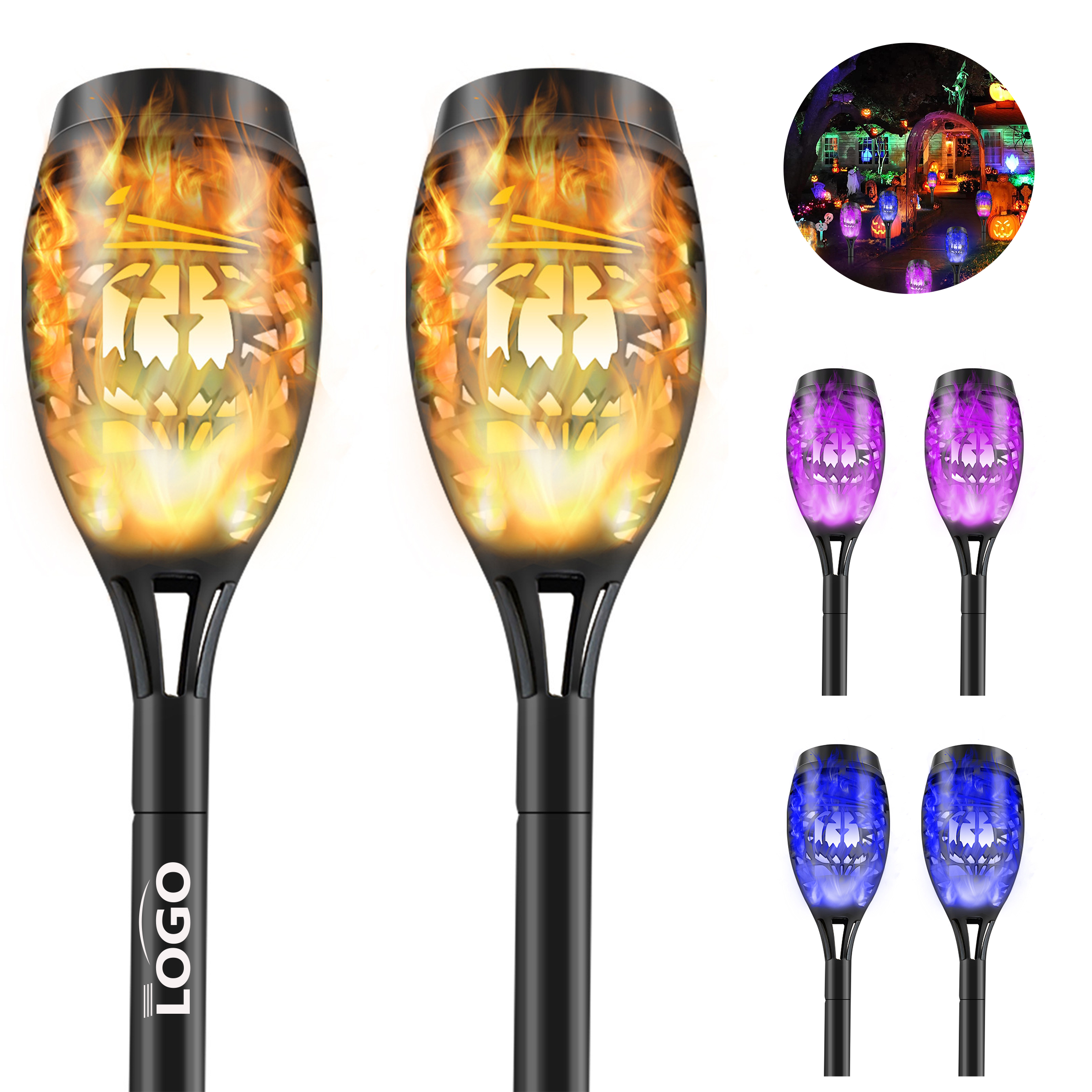 Solar Flame Effect Garden Torch Light 2