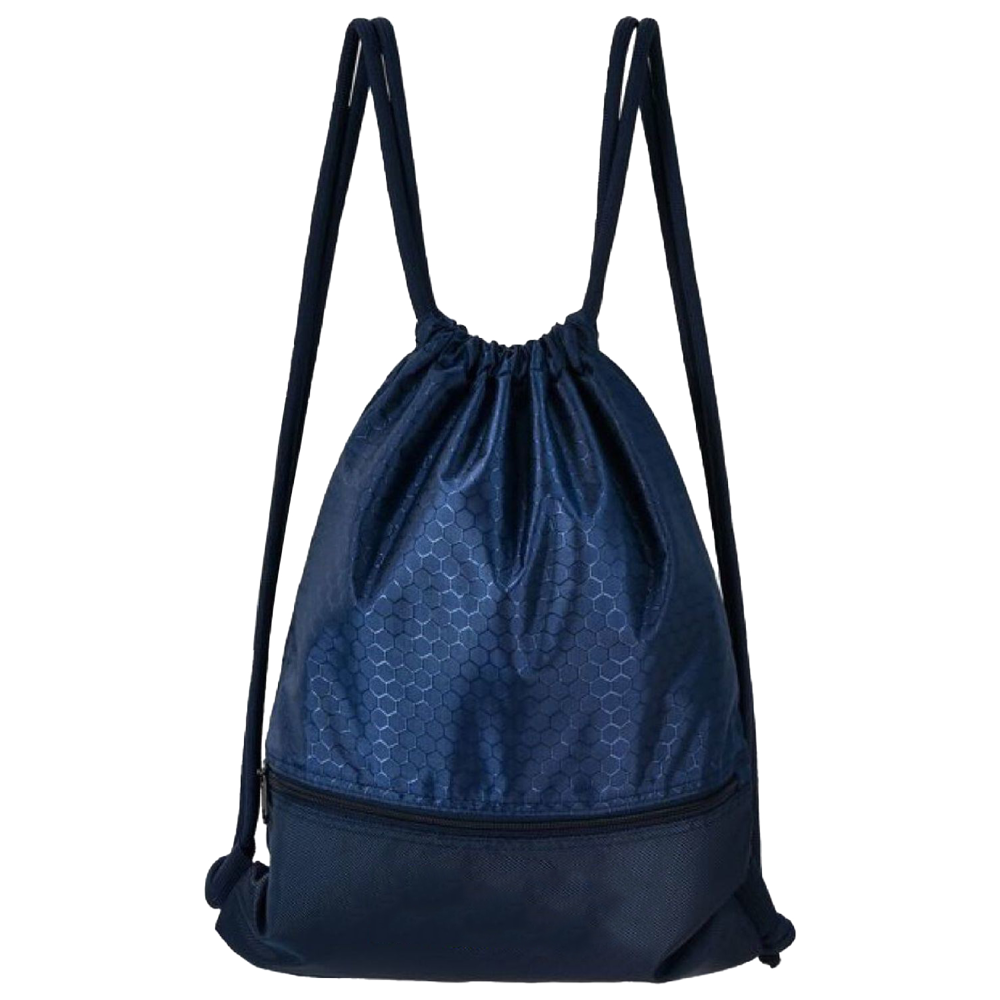 Bottom Zipper 15"x18" rPET Recycled 210D Polyester Football Shape Large Drawstring Backpack