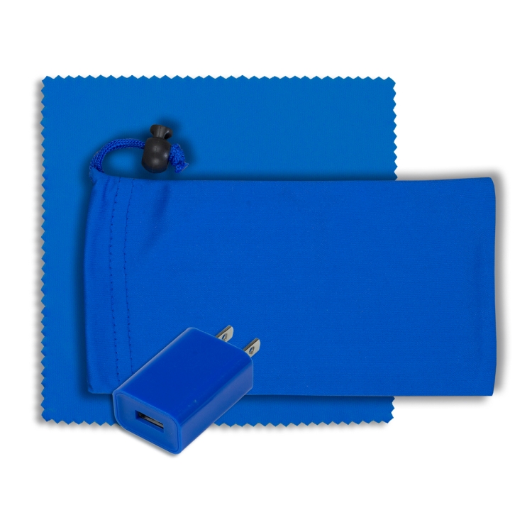 "Montana" Mobile Tech Wall Charger Kit in Microfiber Cinch Pouch 7