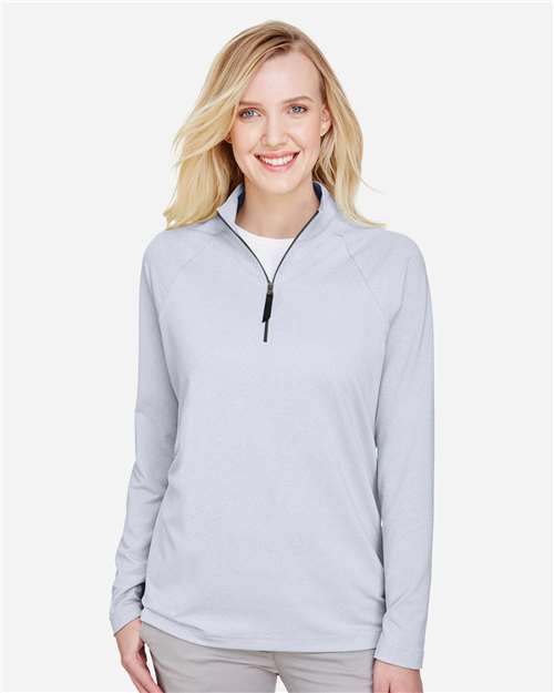 Women's CrownLux Performance® Clubhouse Micro-Stripe Quarter-Zip Pullover - DG480W 28