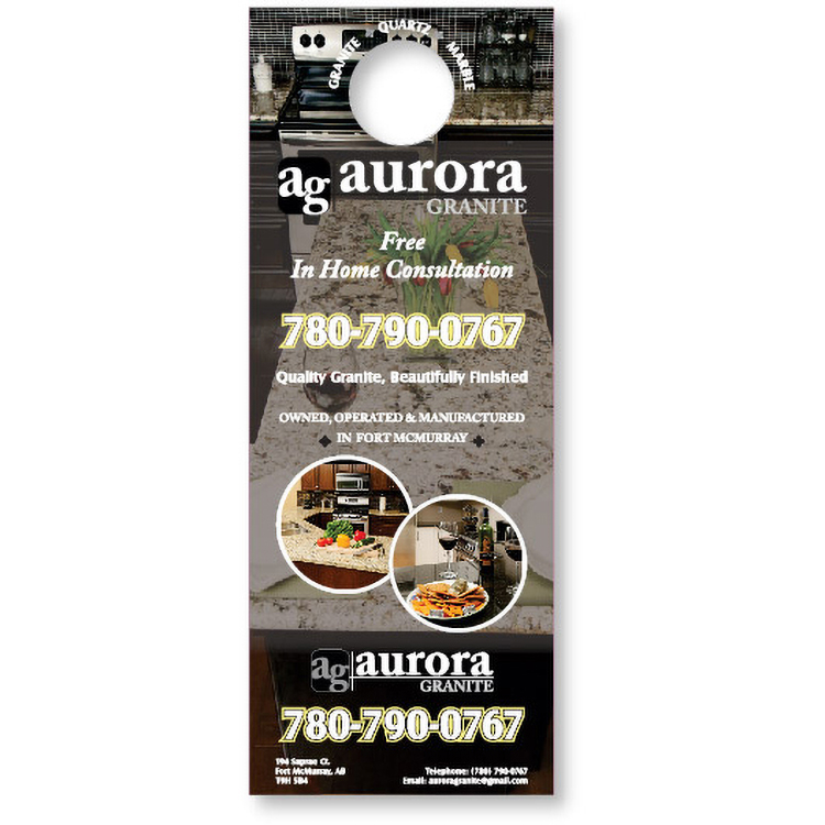 14pt Card Stock Door Hanger, 4.25" x 11", Full Colour Both sides