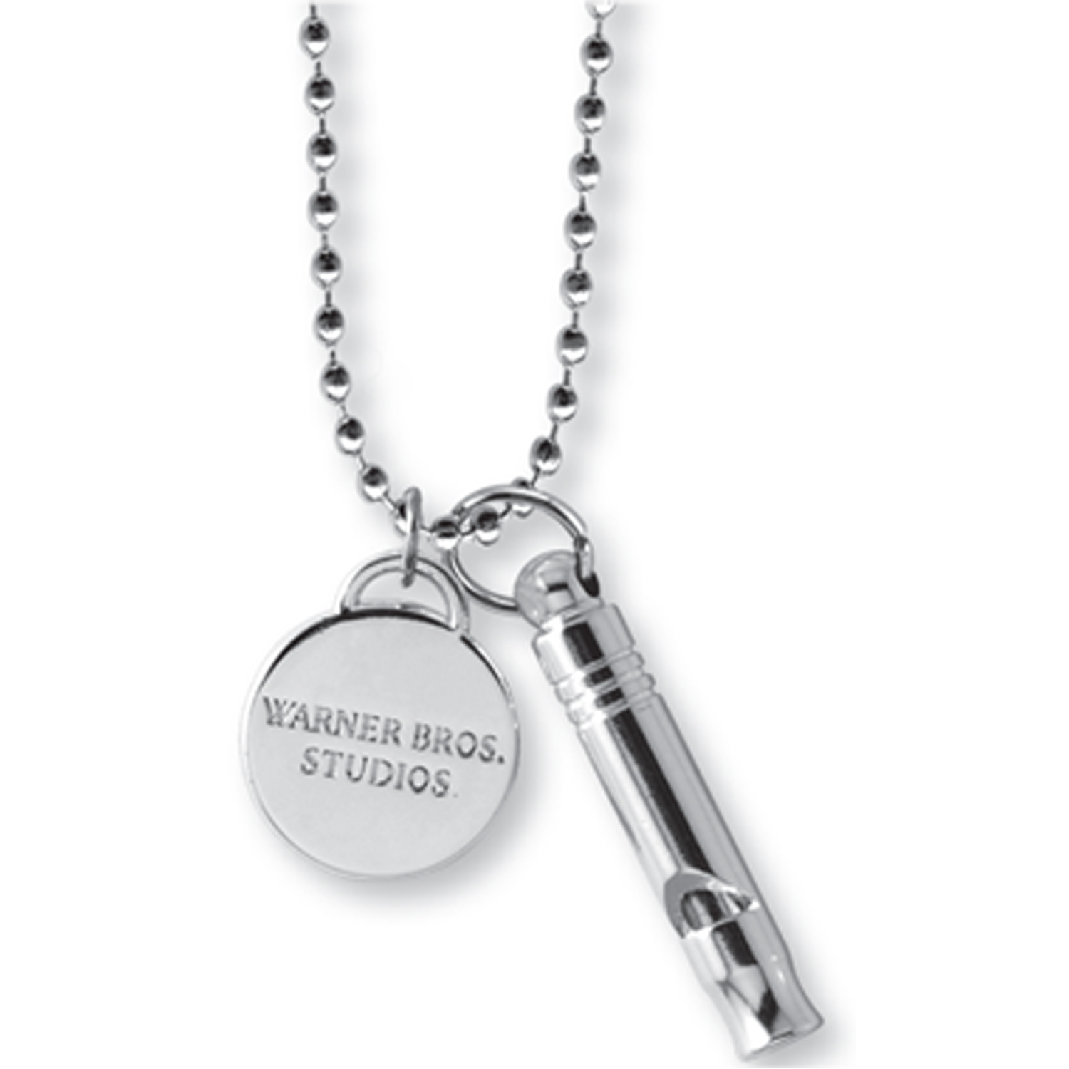 Emergency Mini Whistle And Etched Charm On 30" Ball Chain 1