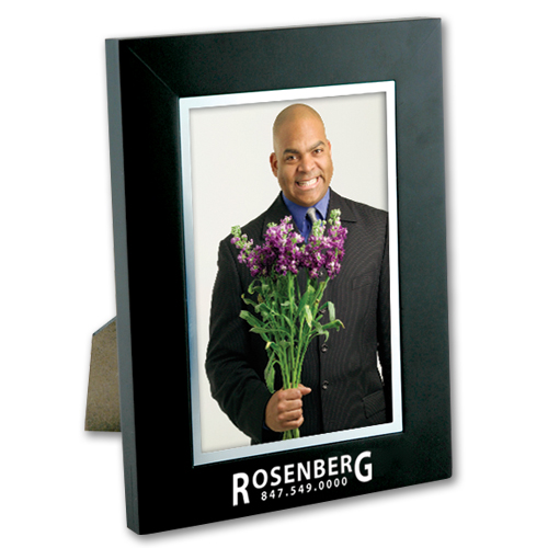 4 x 6 Black Wood Frame w/Silver Bevel