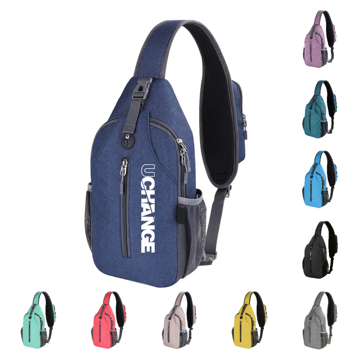 Anti-Theft Crossbody Sling Bag W/ Earphone Port Mash Pockets 6