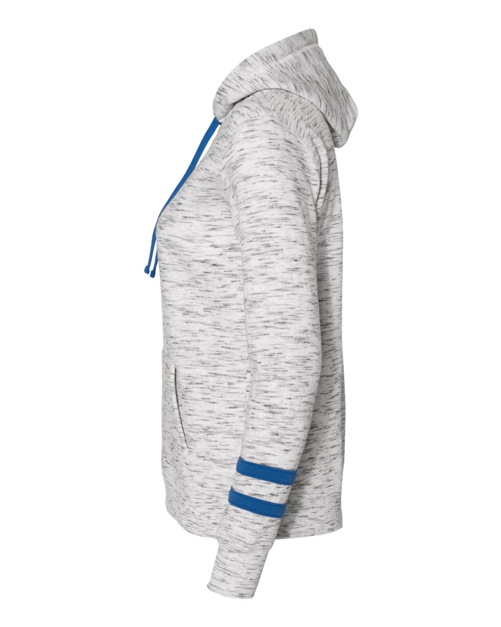 Women's Mélange Fleece Striped-Sleeve Hooded Sweatshirt - 8674 14