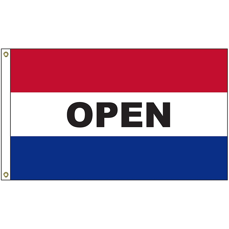 Open 3' x 5' Message Flag with Heading and Grommets 1