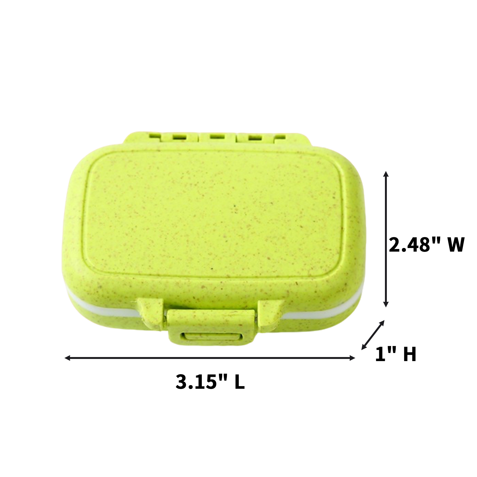 ABS PP Daily Pill Box With Removable Divider 3.15" x 2.48" x 1" 12