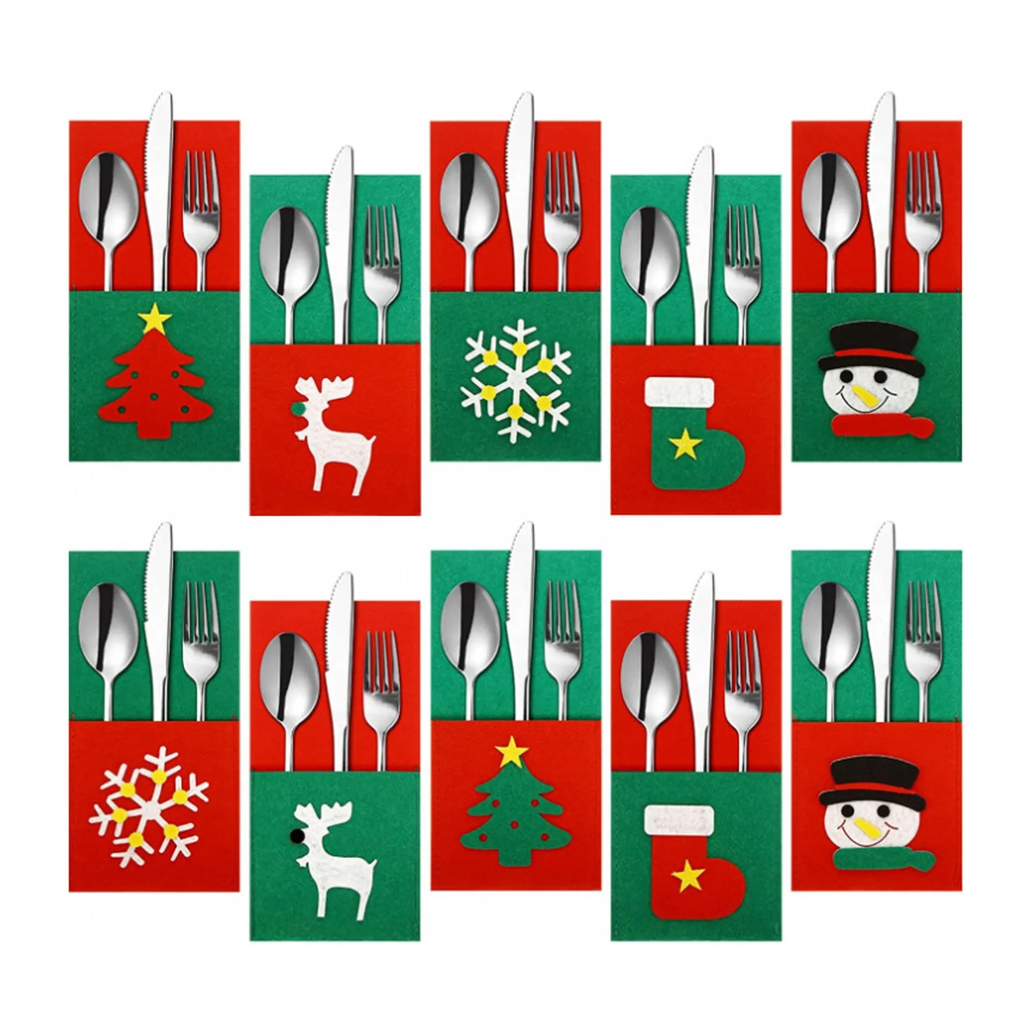 Felt Cutlery Pouch Christmas Decorations 4
