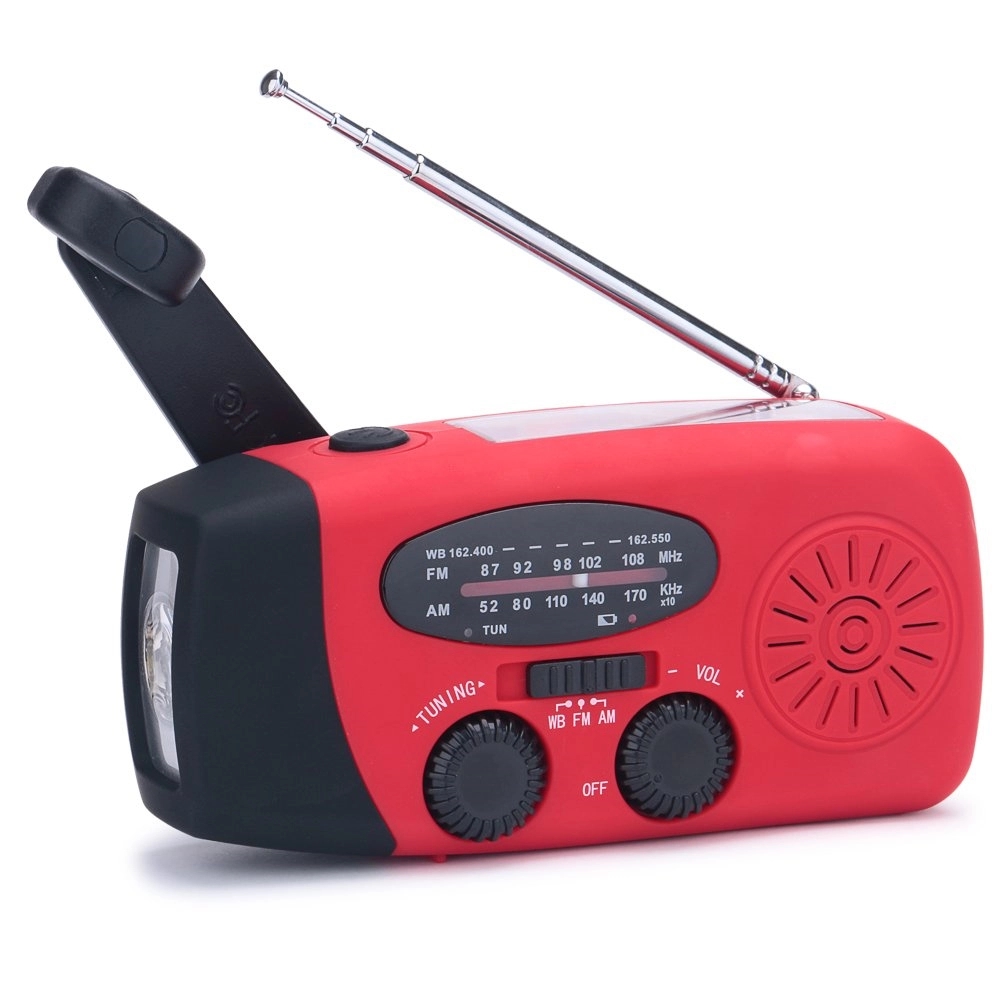 Emergency Solar Hand Crank NOAA AM/FM Radio LED Flashlight 5