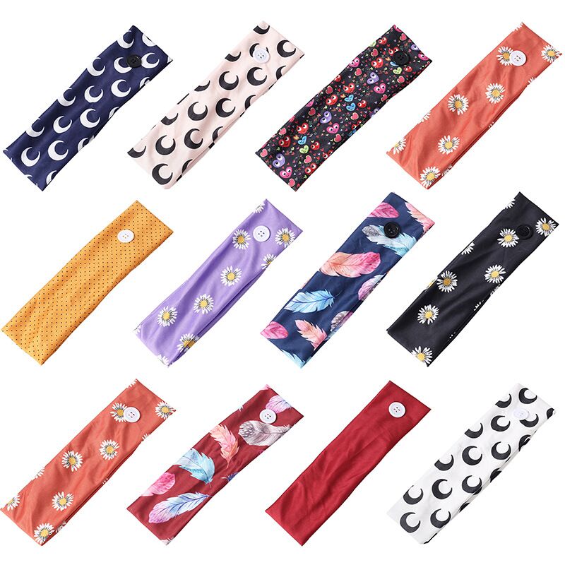 Cotton Button Headband - Mask Holder 2