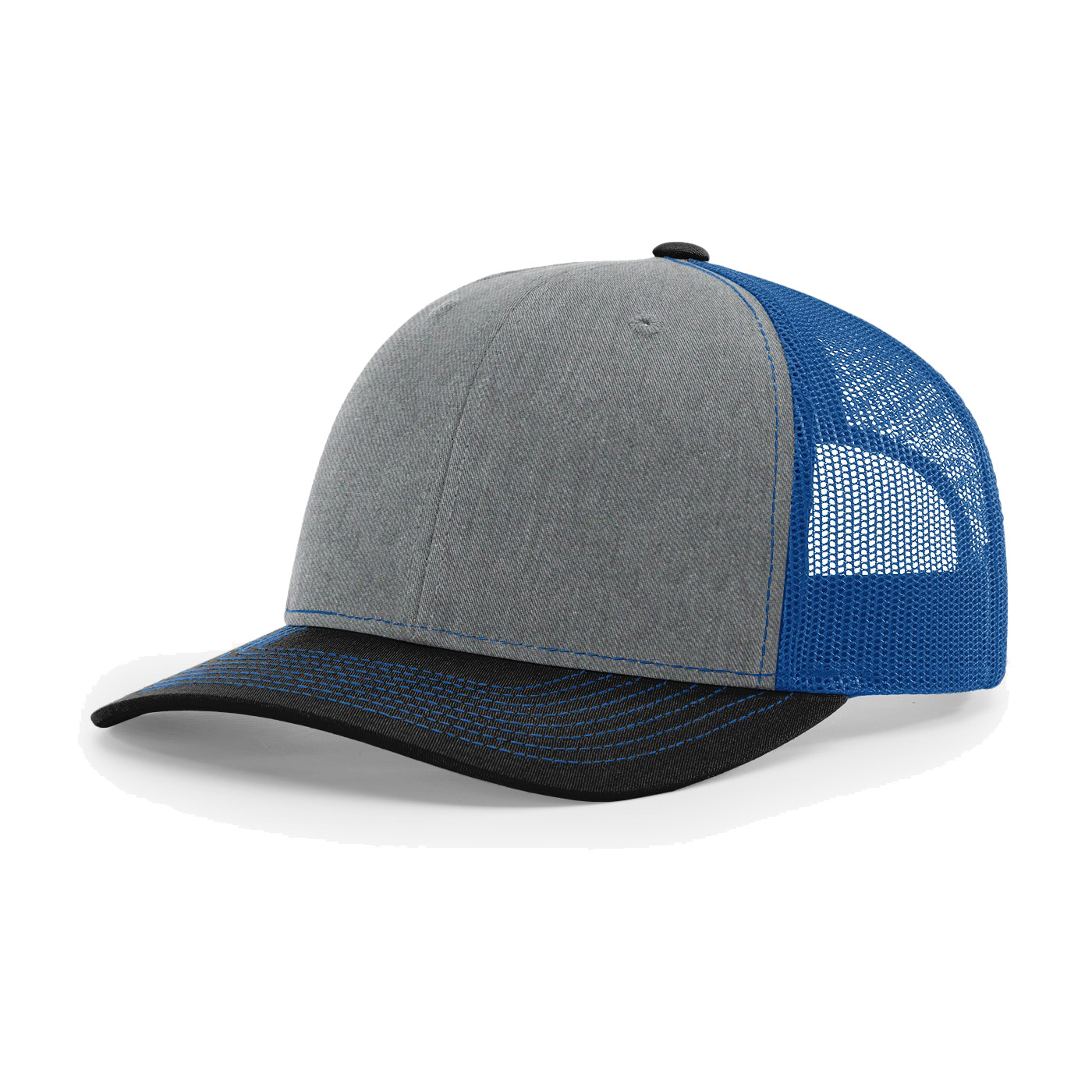 Richardson 112 6-Panel Snapback Trucker Hat w/Leatherette Adhesive Patches or Embroidery 117