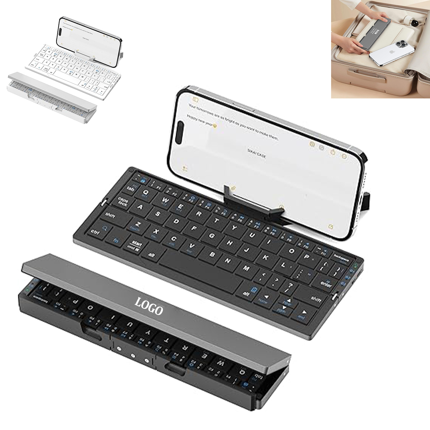 Portable Rechargeable Foldable Bluetooth Keyboard 3