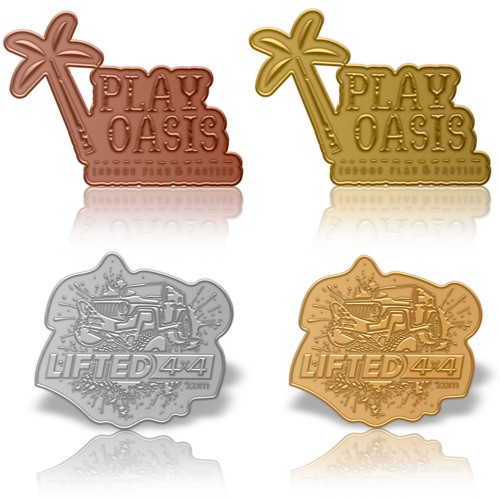 Die Struck Solid Brass Lapel Pin With Shiny Plating - Silver, Gold, Copper, Bronze 2