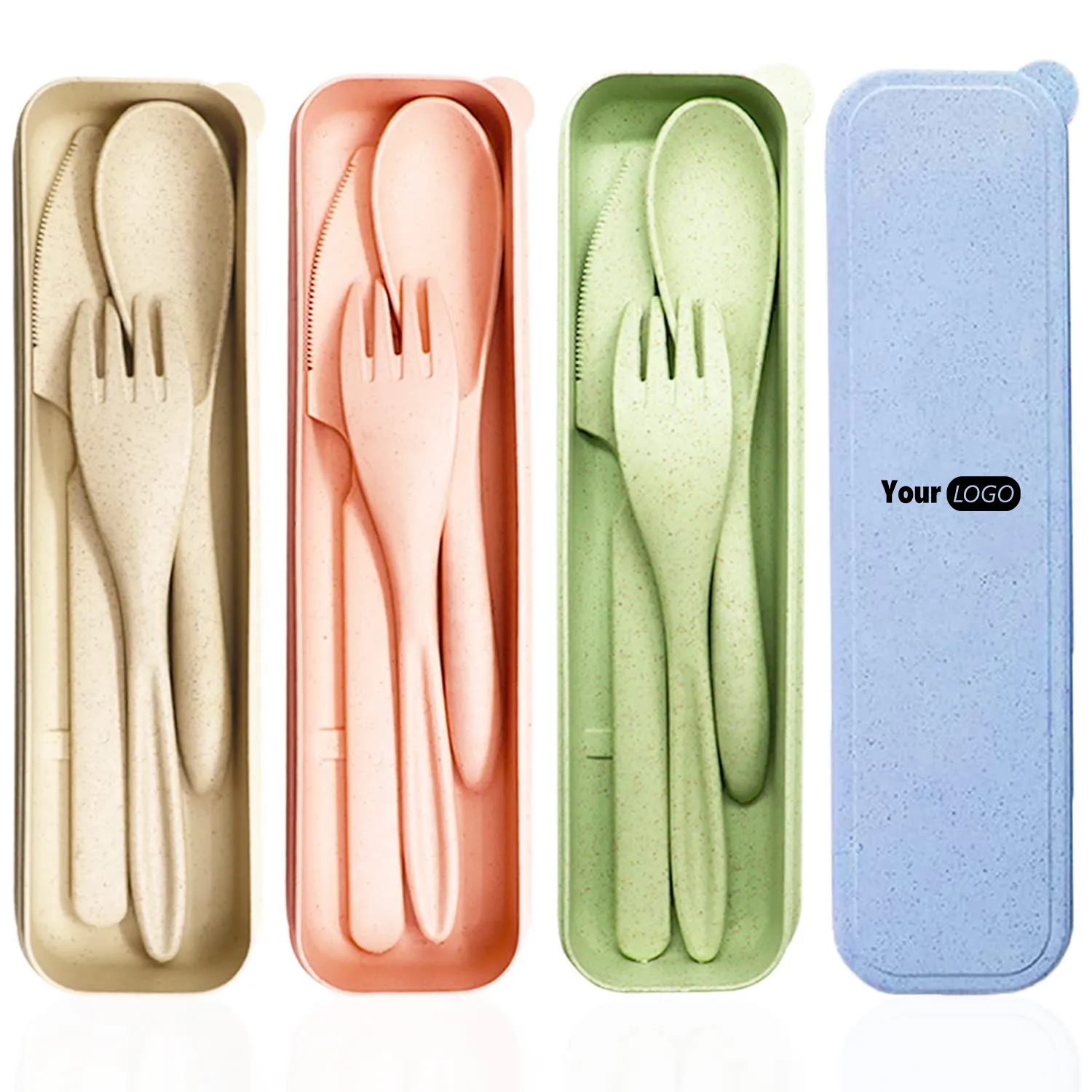 Portable Wheat Straw Cutlery with case 2