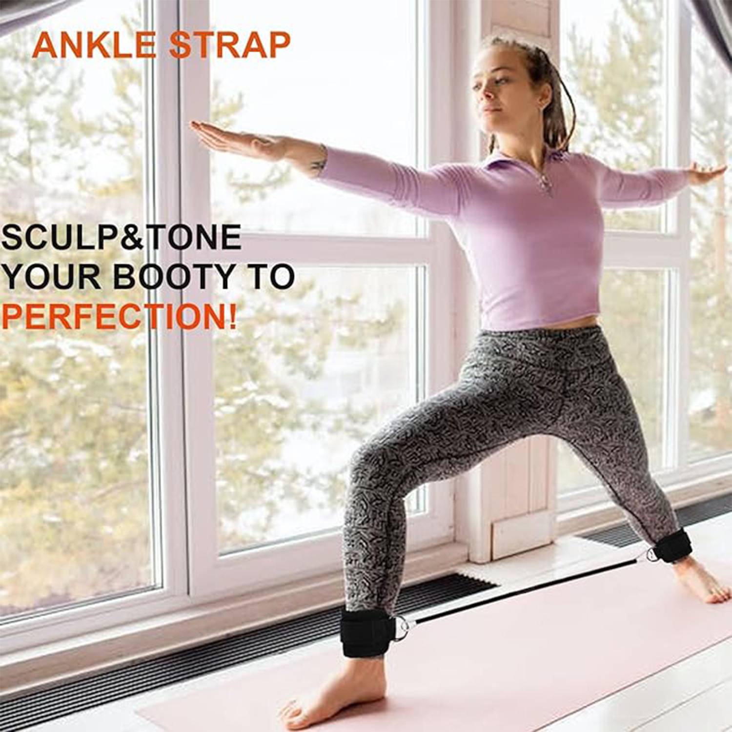 4pcs Stackable Ankle Resistance Bands with Cuffs Set 4