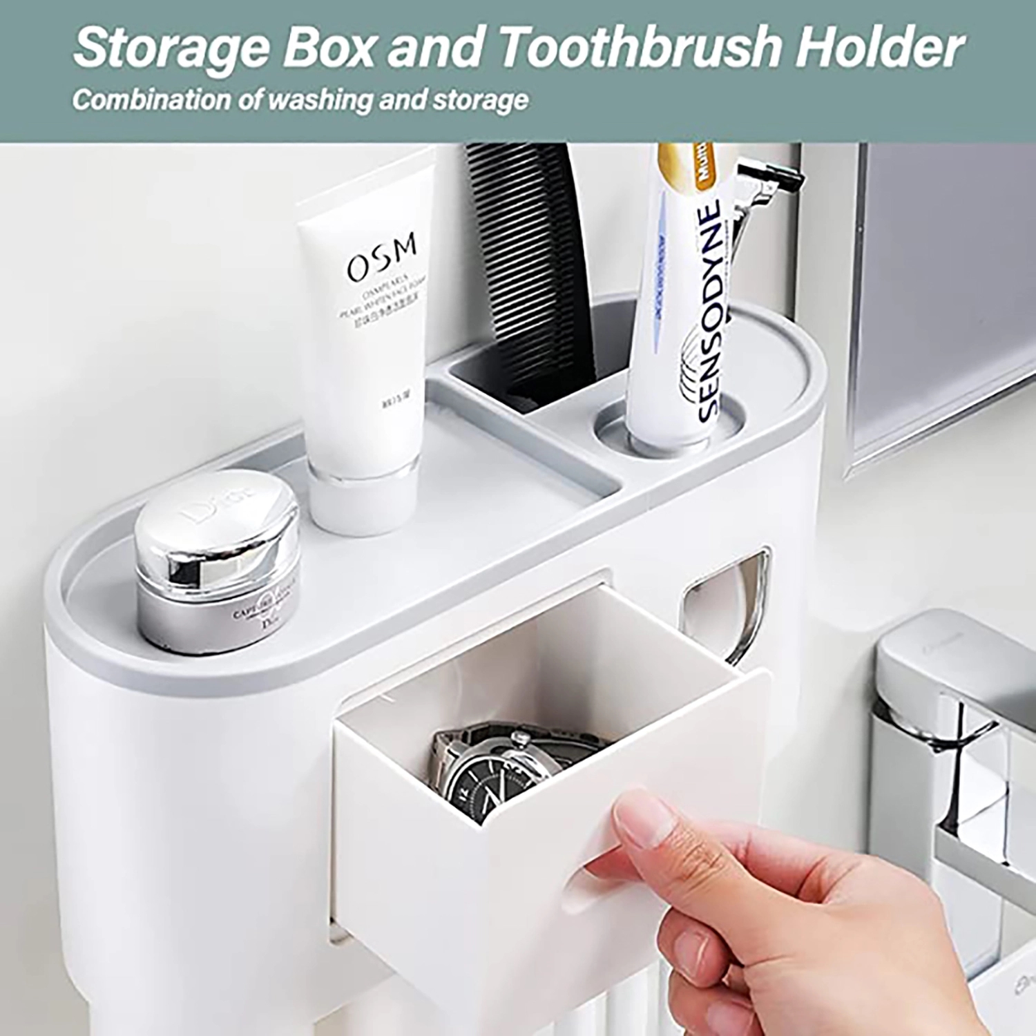 2 Cups Toothbrush Holders For Bathrooms 4