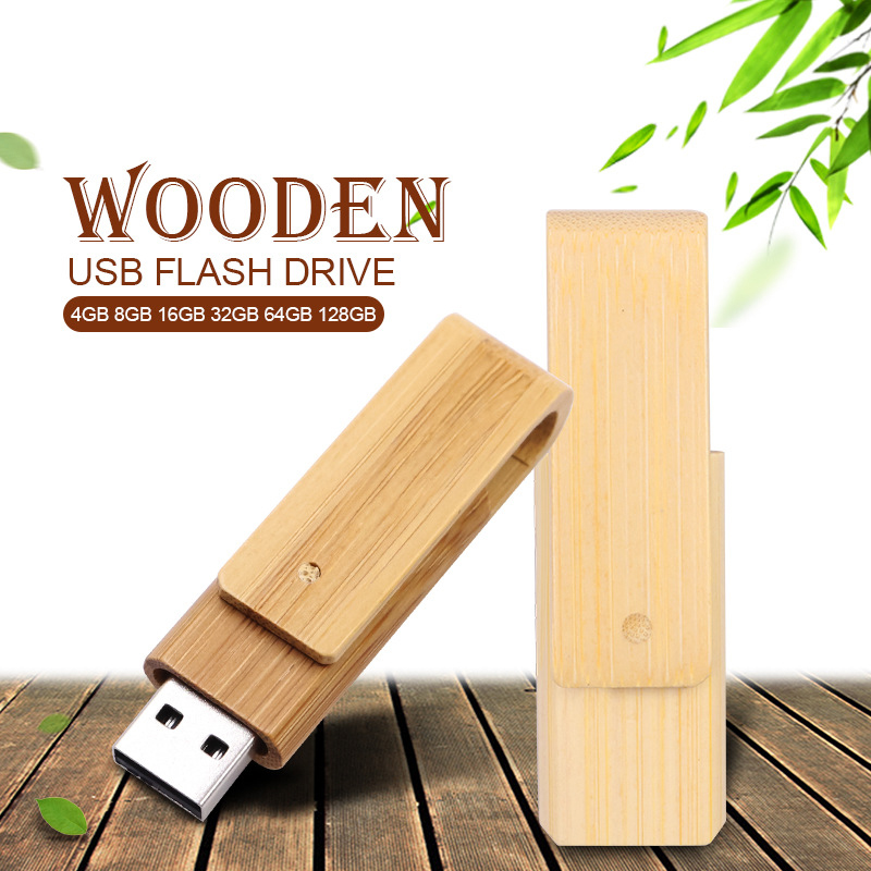 360 Degree Rotatable Wooden USB 16GB Thumb Flash Drive for Date Storage 6