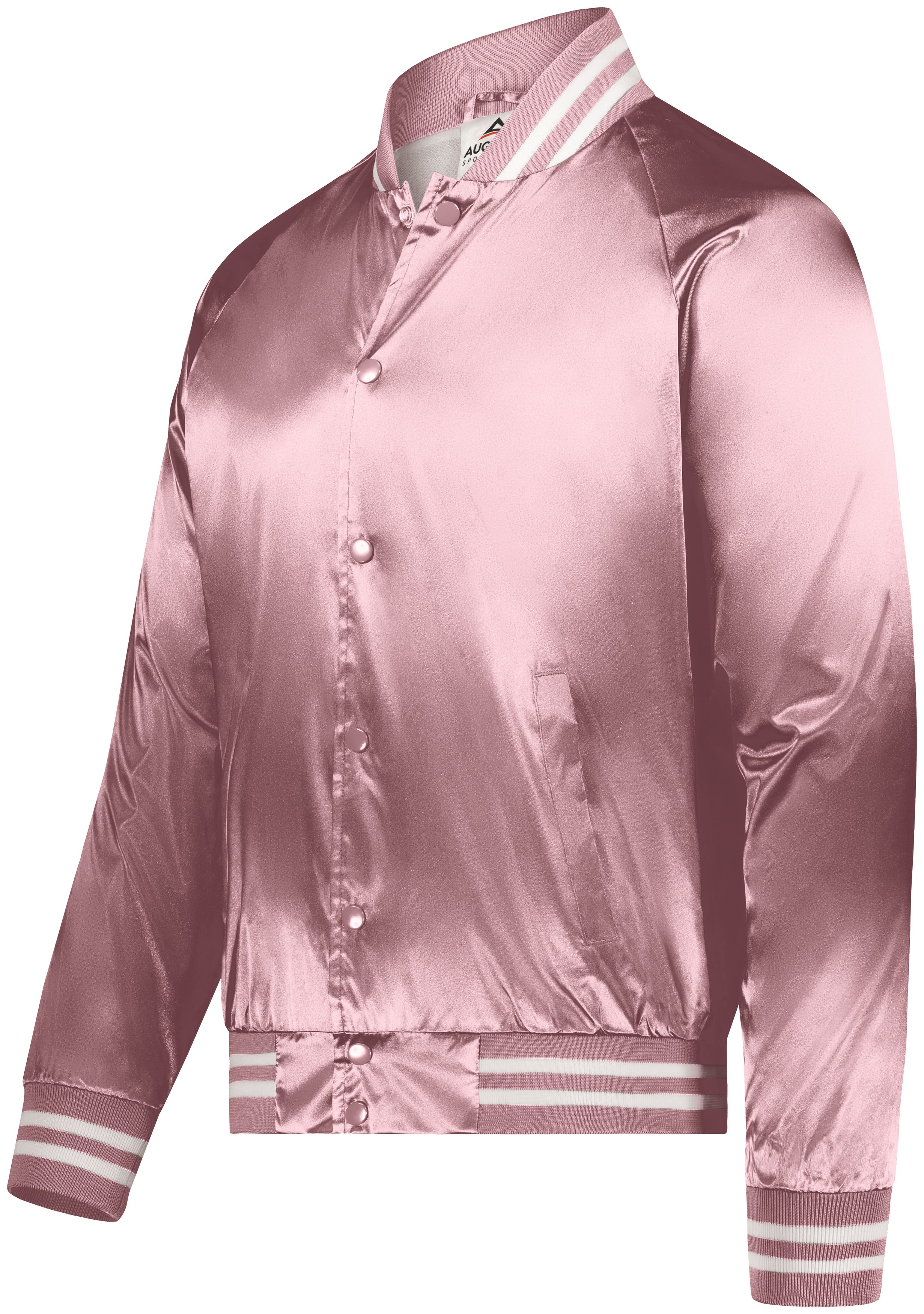 Satin Baseball Jacket/Striped Trim 4