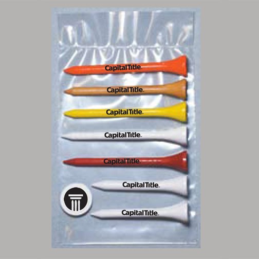 Value Poly Bag Pack w/ Five 2 3/4" Tees, Two 2 1/8" Tees & 1 Marker 1