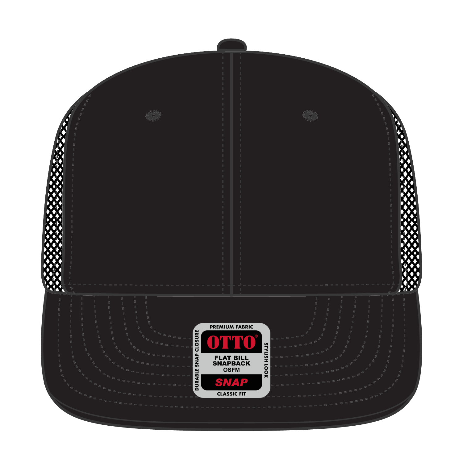 OTTO CAP® OTTO SNAP 6 Panel Pro Style Mesh Back Trucker Snapback Hat 31