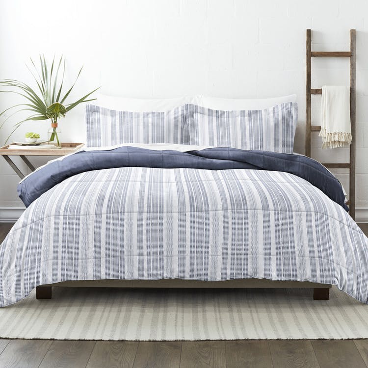 Down Alternative Comforters - Navy Farmhouse Queen 3 Piece 1