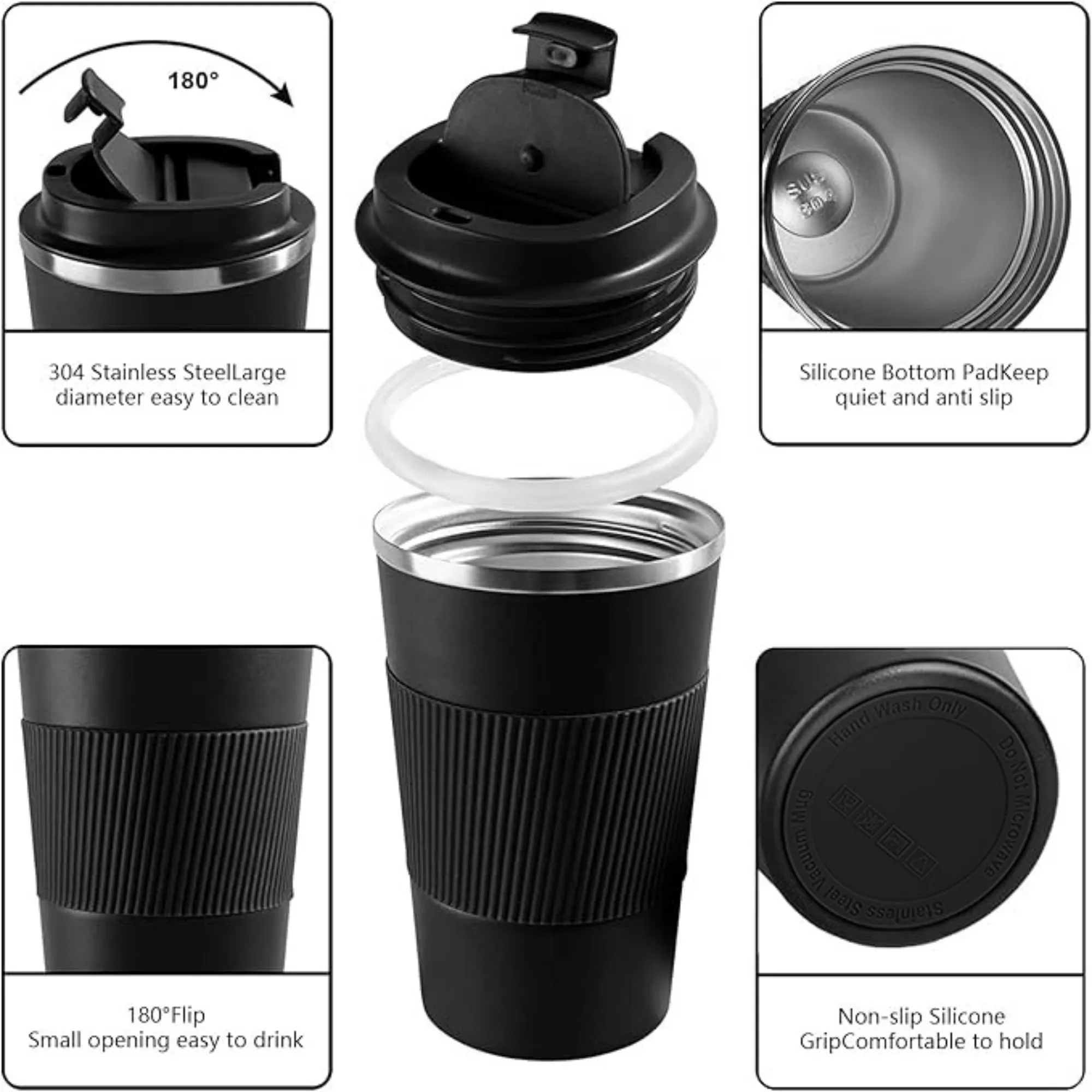 12oz Insulated Travel Mug Stainless Steel Coffee Tumb 2