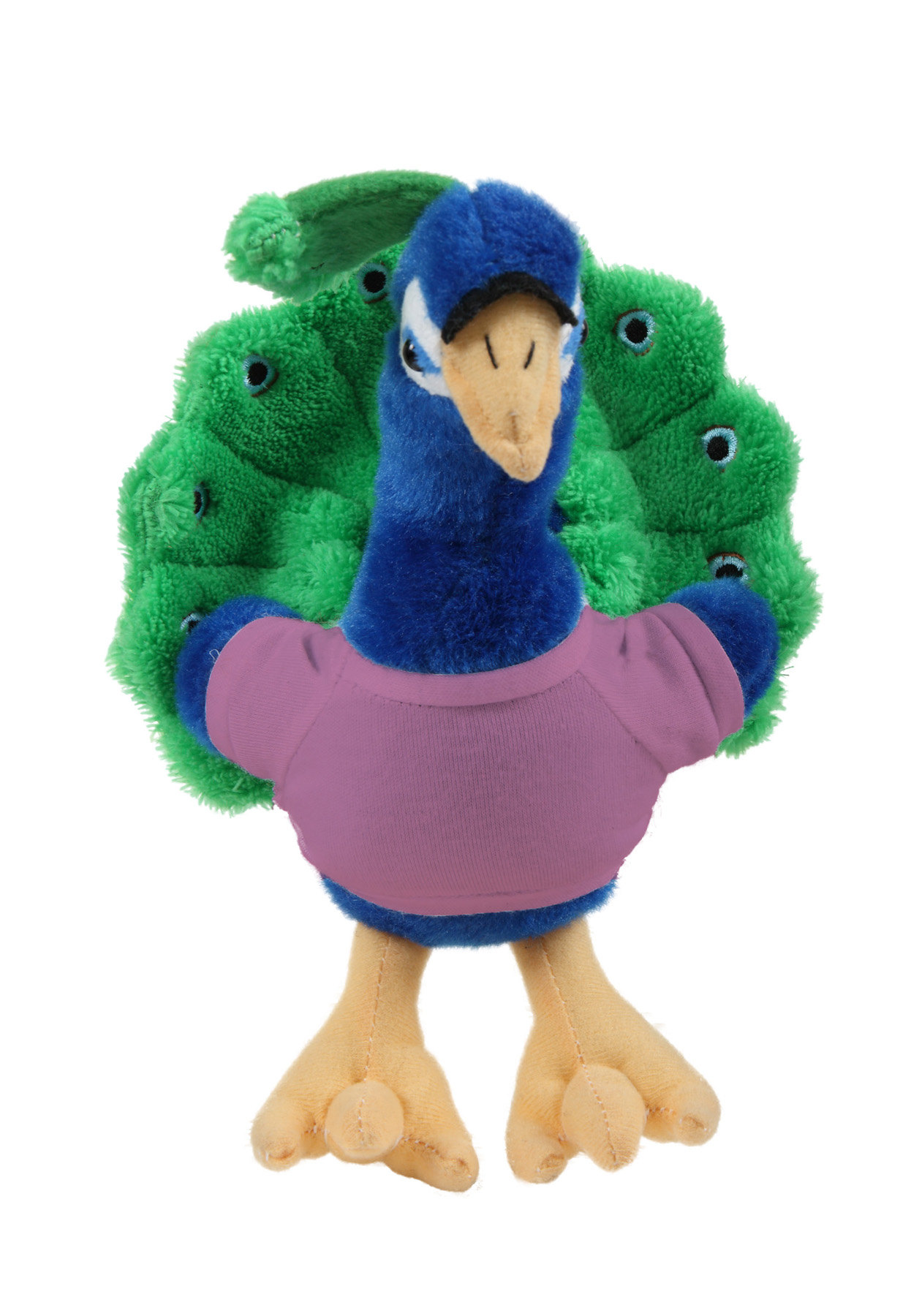 Soft Plush Sitting Peacock wearing a T-Shirt 9