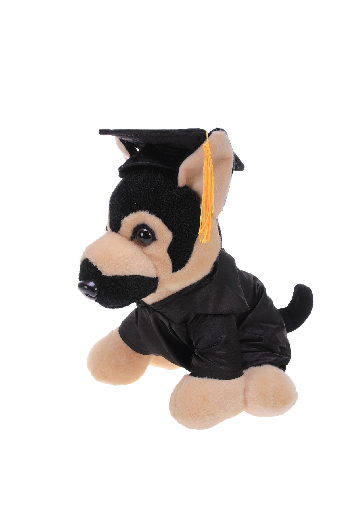 Soft Plush Sitting German Shepard with Graduation Cap & Gown 6