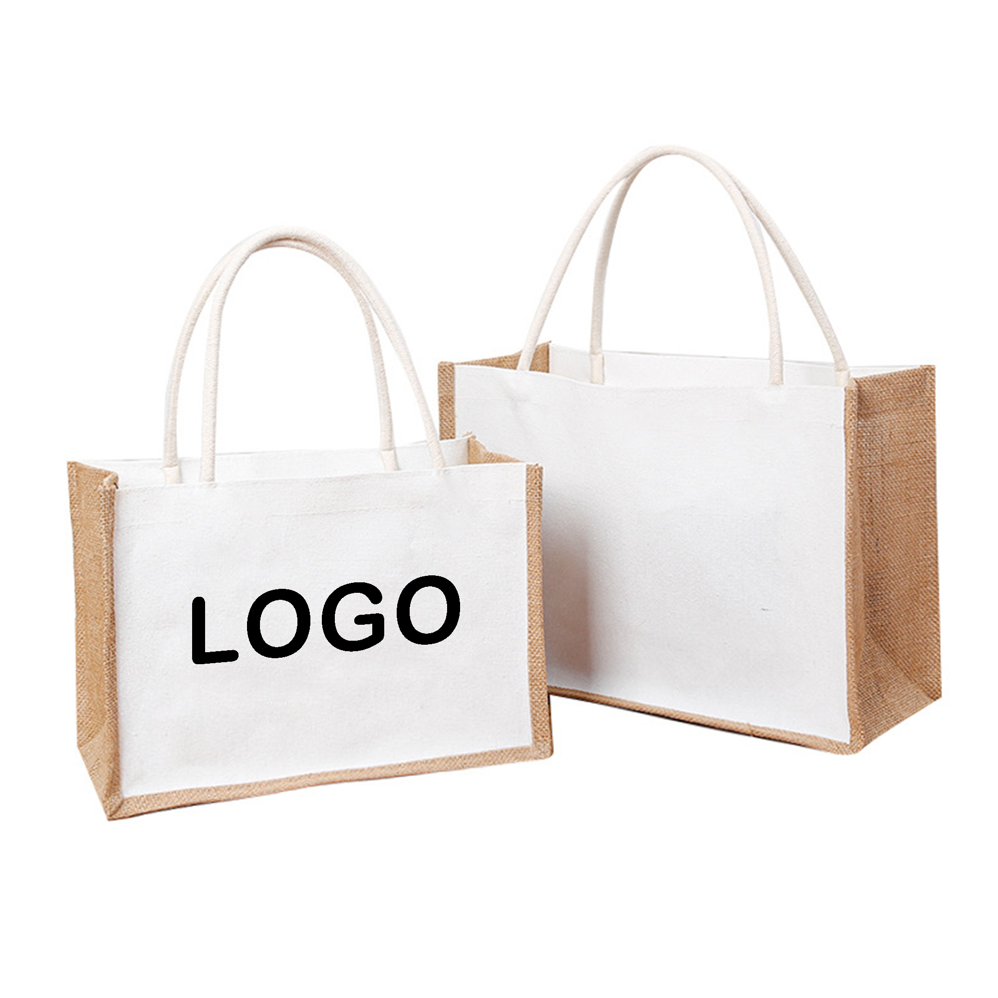 Jute Canvas Tote Bag, custom tote bag with logo imprint 3