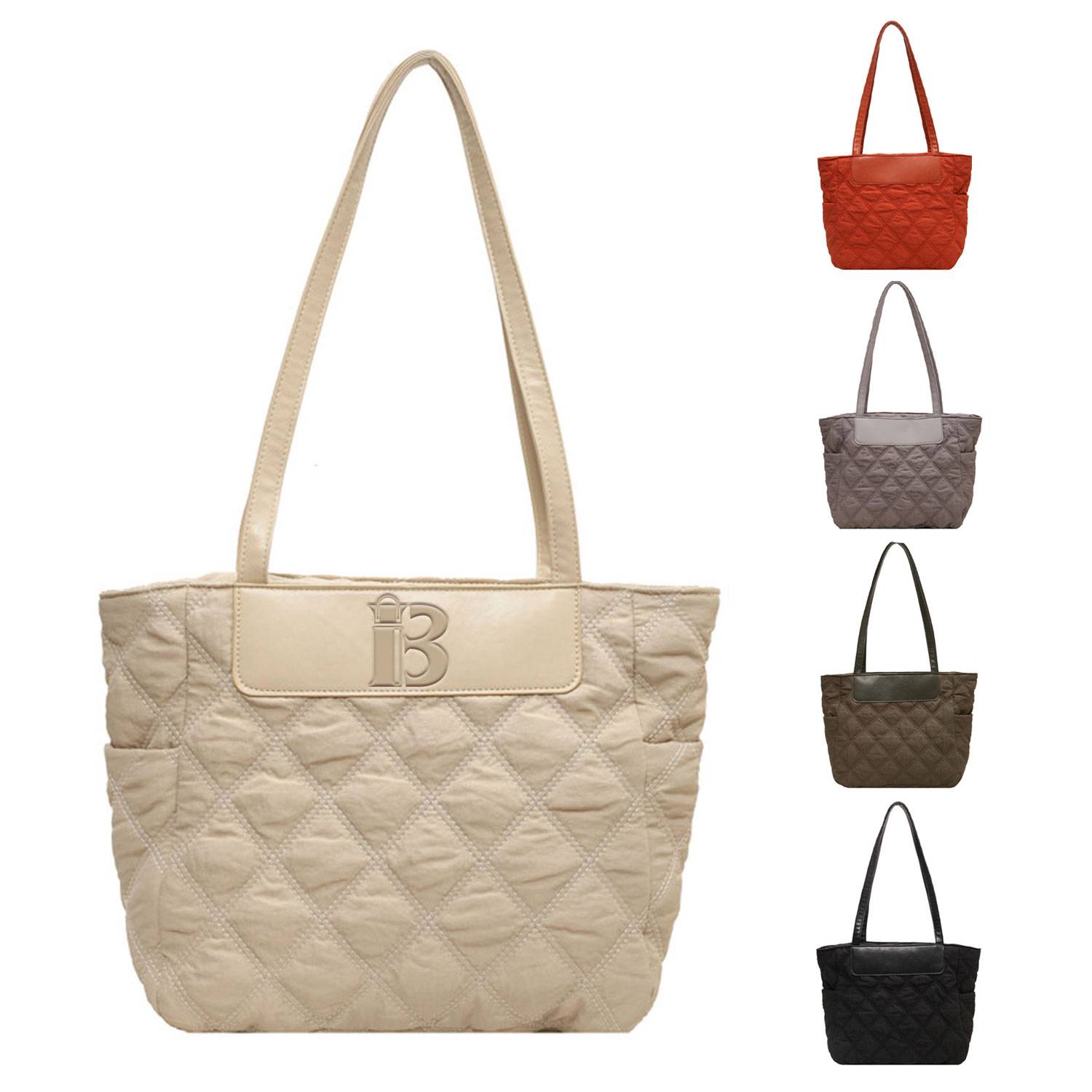 Large capacity quilted hobo handbag 1