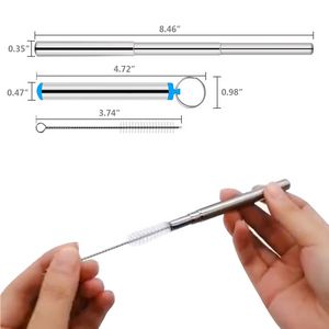 Sleek Metal Straw With Keychain 20