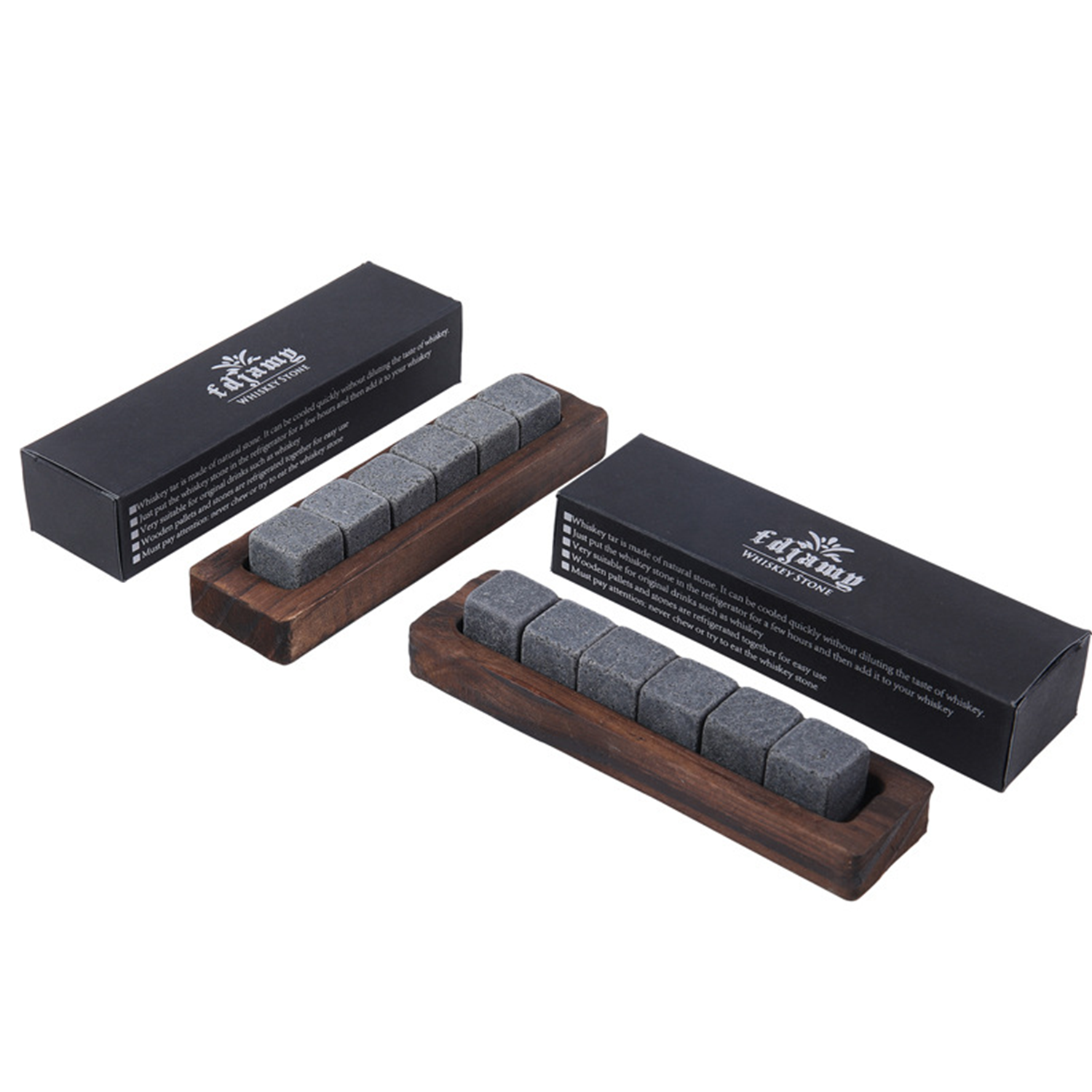 Custom Wooden Box Granite Ice Cubes Stones 3
