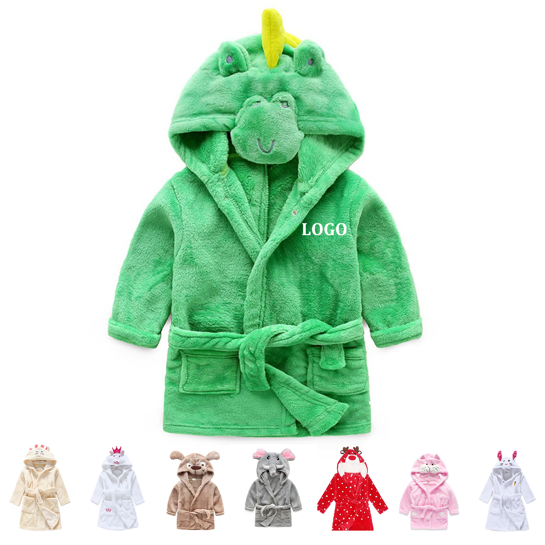 Unisex Baby Plush Animal Face Robe 4