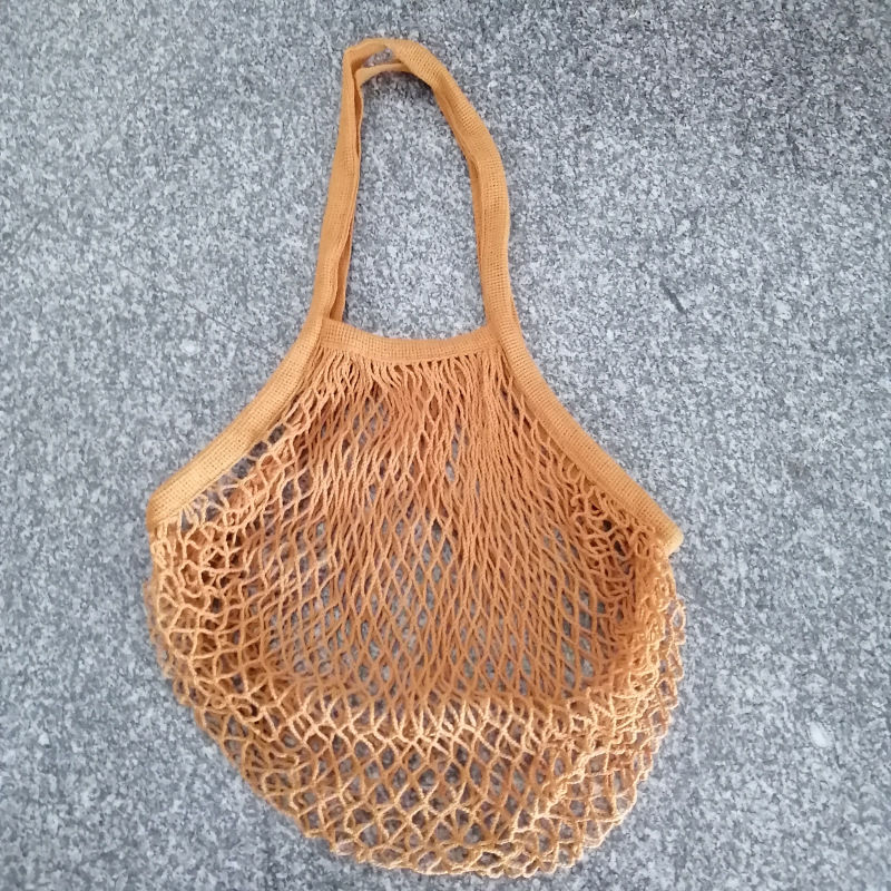 Long Handle Reusable Cotton Mesh Bag for Fruit Vegetables, custom tote bag with logo imprint 19