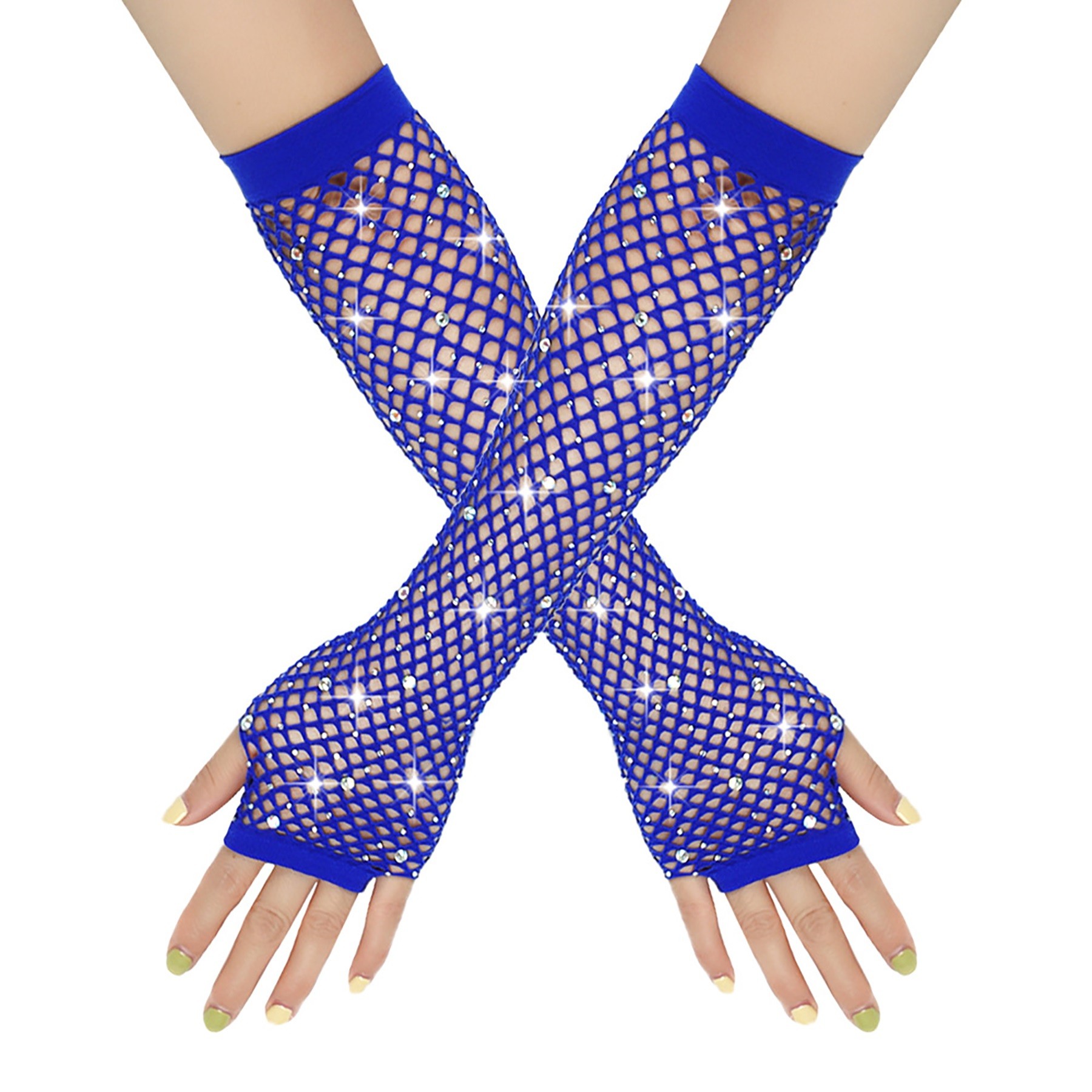 Rhinestone Fish Net Gloves 11