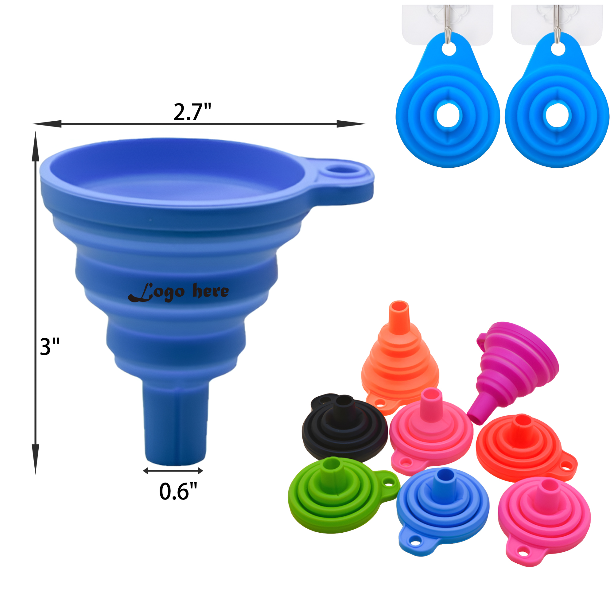 MOQ 50 PCS Versatile Folding Silicone Funnel 1