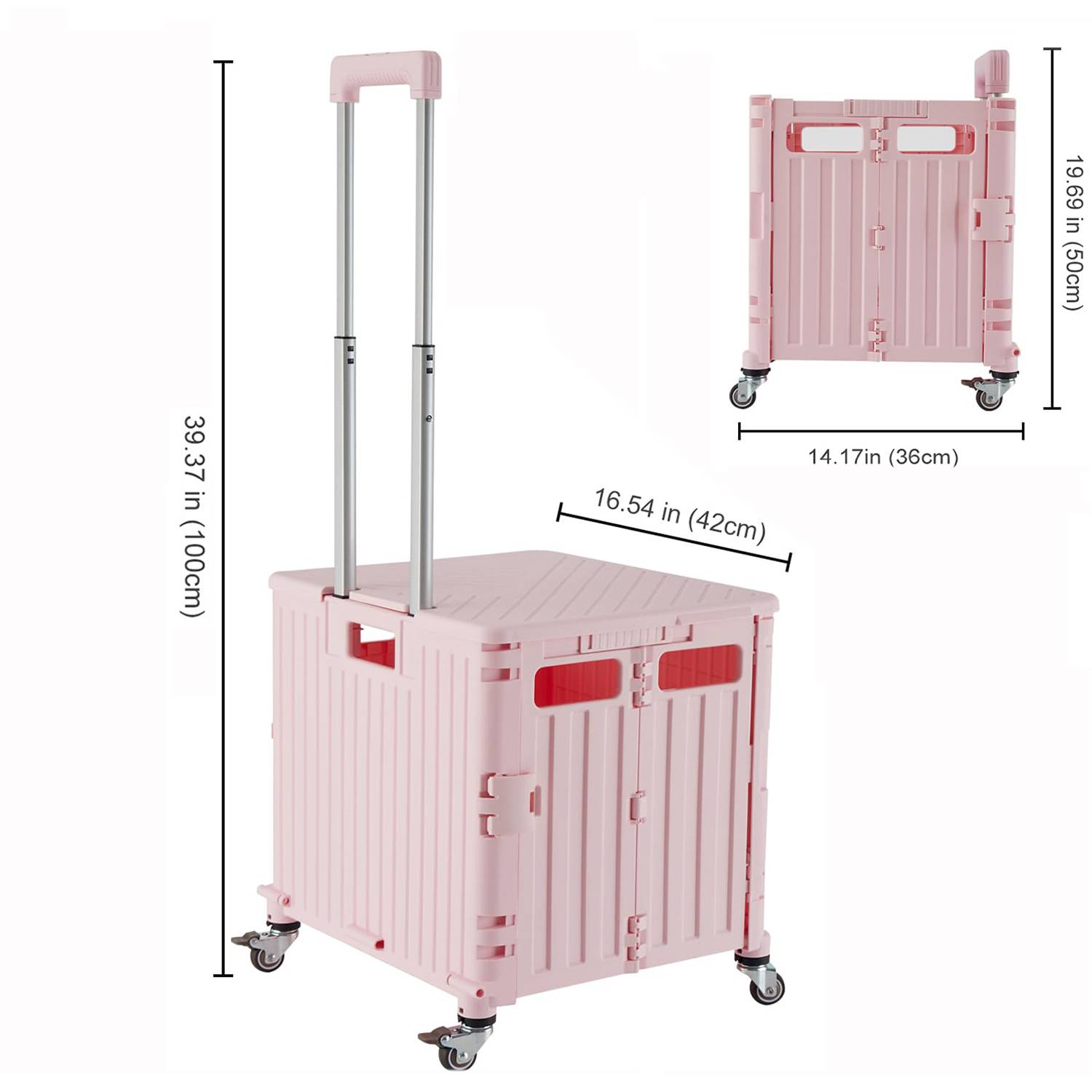 Household Adjustable Handle Foldable Portable Shopping Cart 3