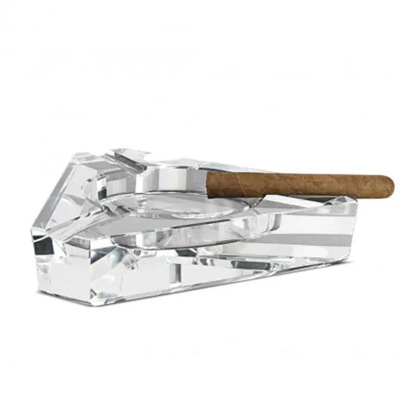 Triangular Crystal Ashtray For 3 Cigars 2