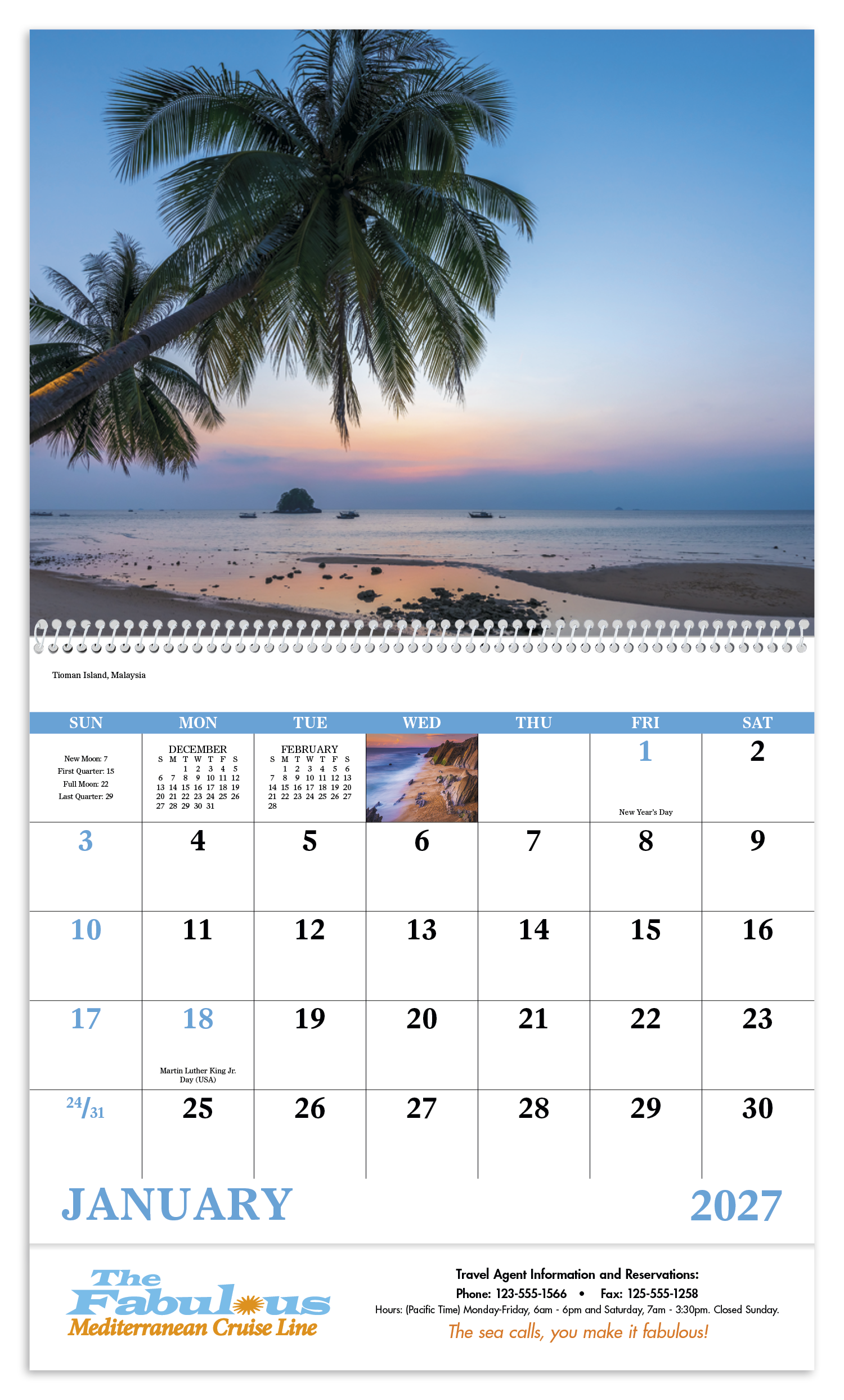 Good Value™ Beach Paradise - Spiral Calendar 59