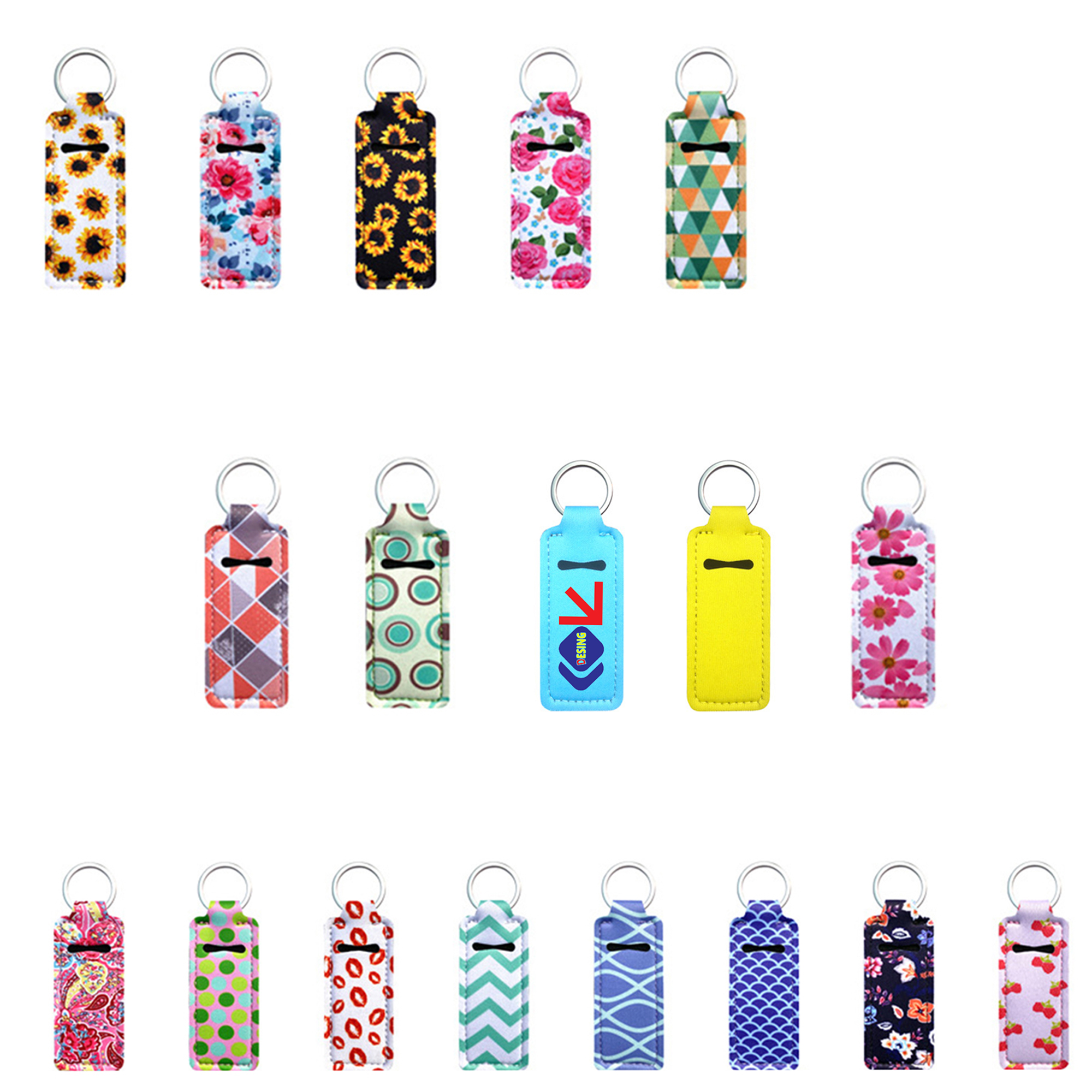 Custom Colored Portable Outdoor Lipstick Caser With Keychain 1