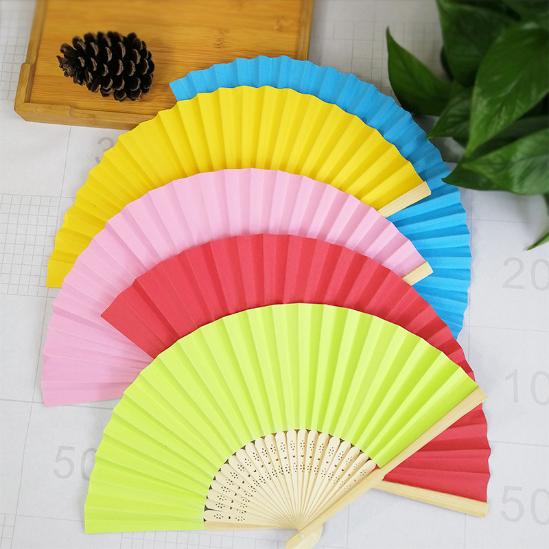 Foldable Chinese Style Handheld Paper Bamboo Fan 2