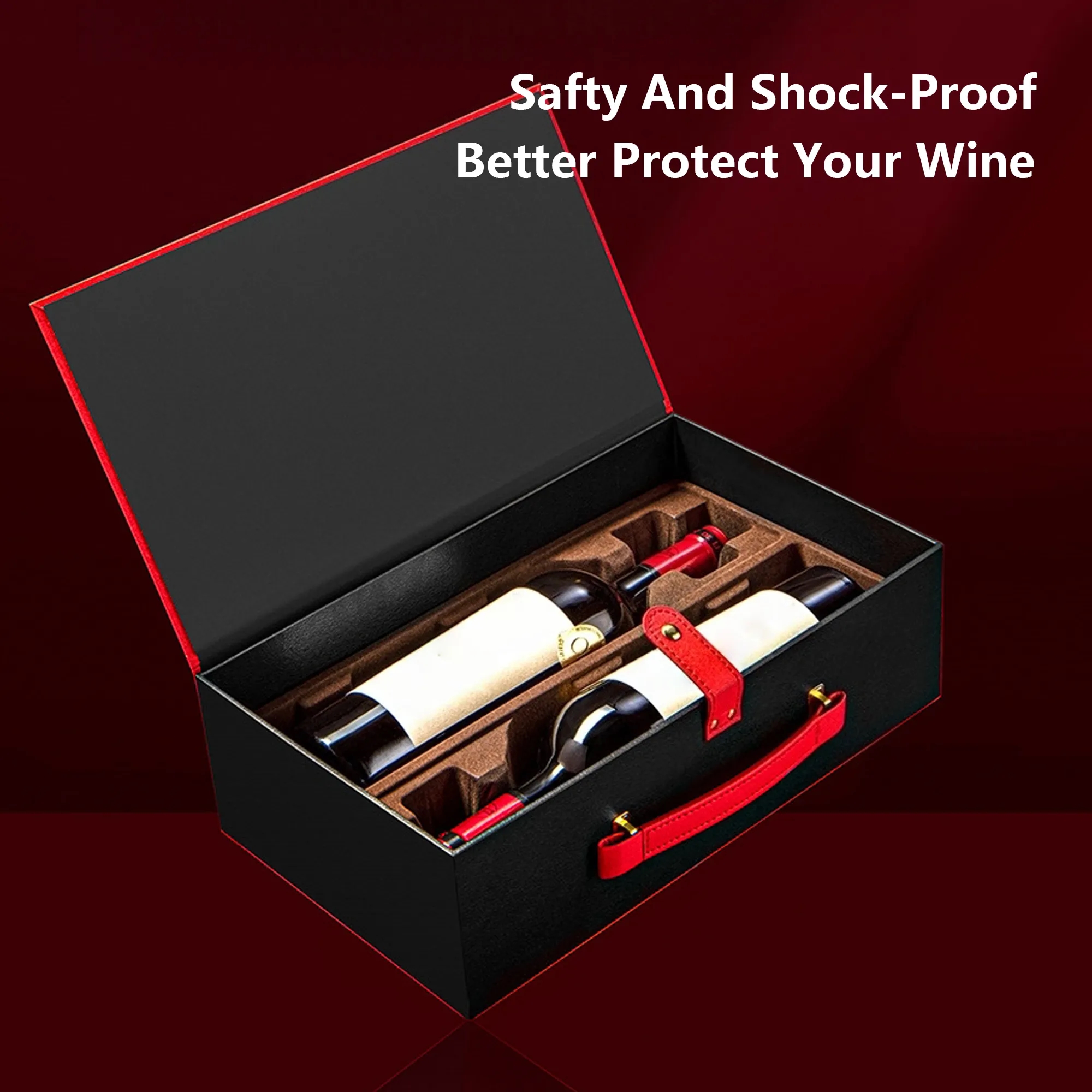 Elegant Dual Bottle Leather Wine Case 11