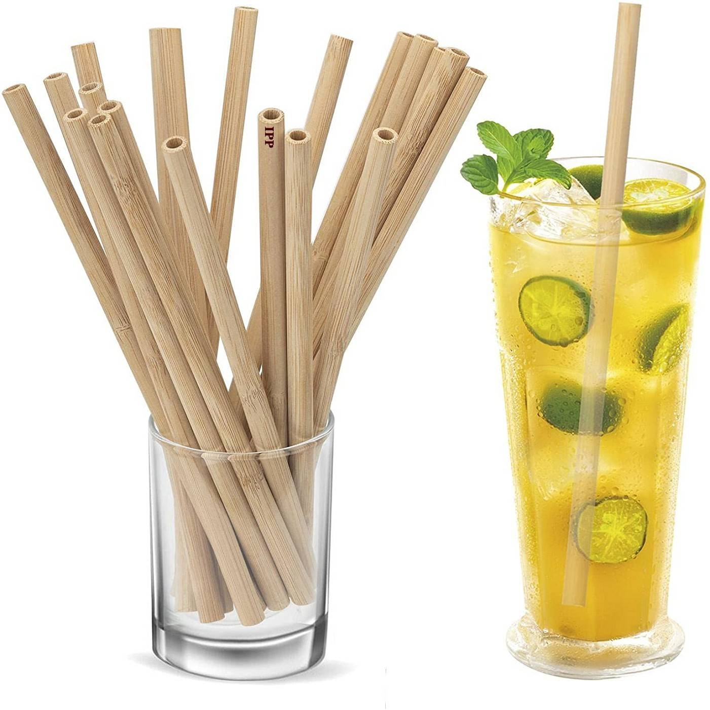 Natural Bamboo Drinking Straws With Brush 3
