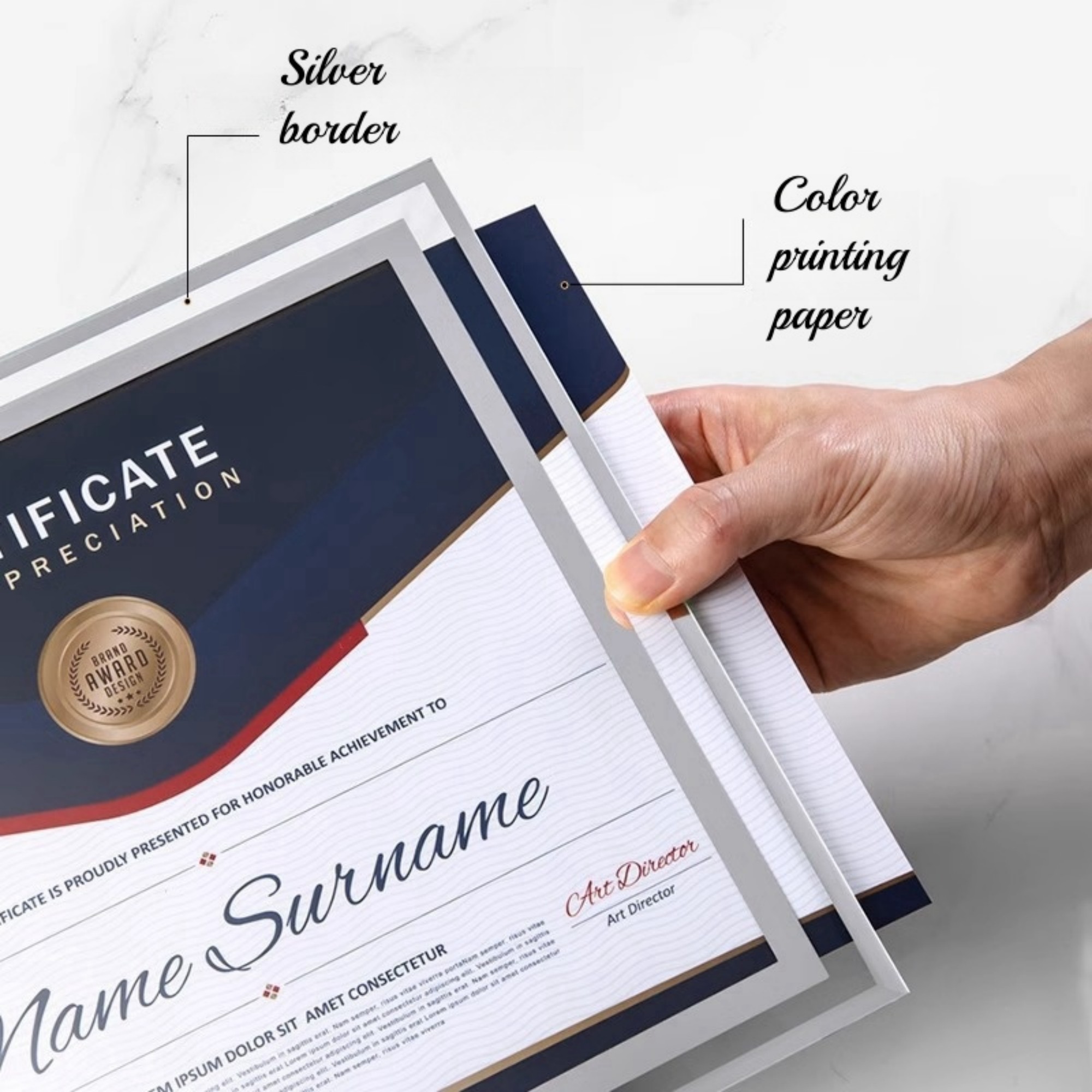 A4 Crystal Glass Certificate Frame 1