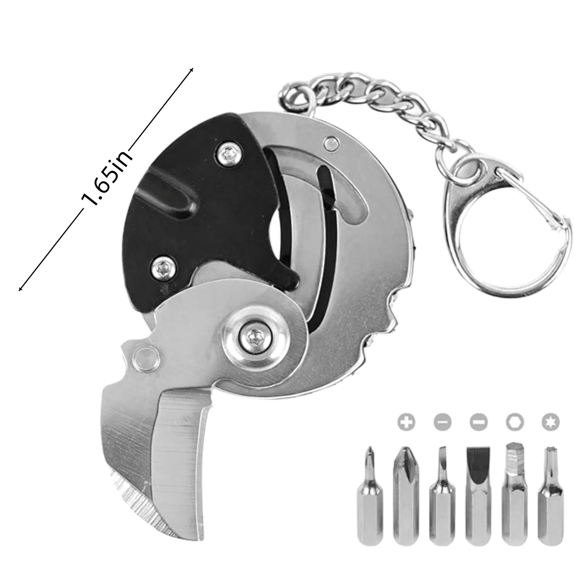 MOQ Folding Keychain Pocket Knife with Screwdriver Set 8