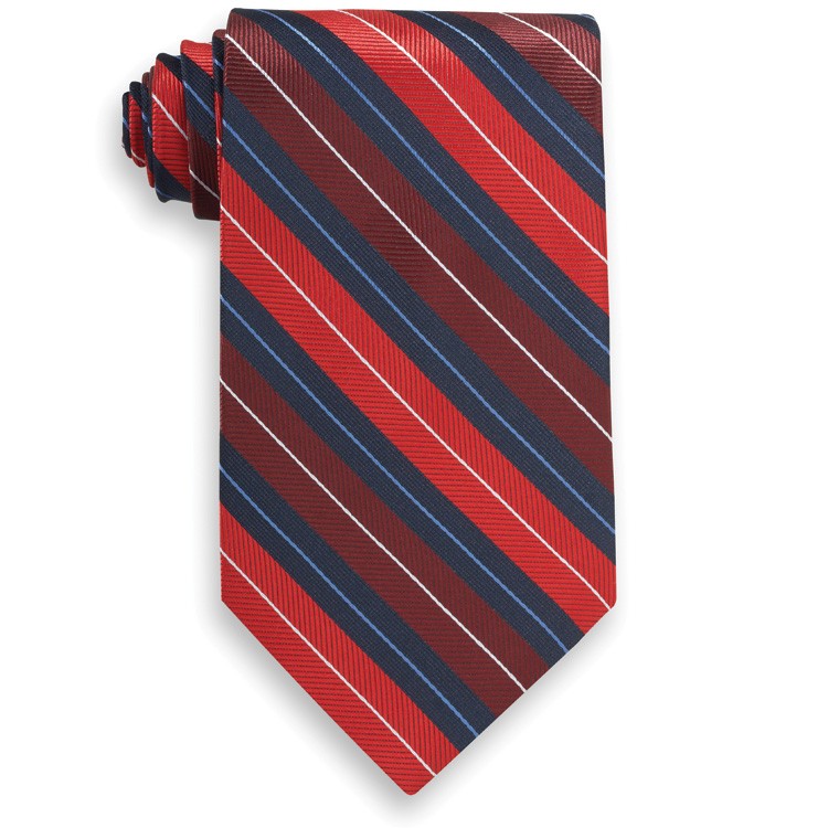 Mansfield Red and Navy Blue Stripe Tie 2