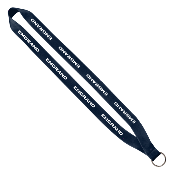 3/4" Polyester Lanyard with Sewn Silver Metal Split-Ring 44