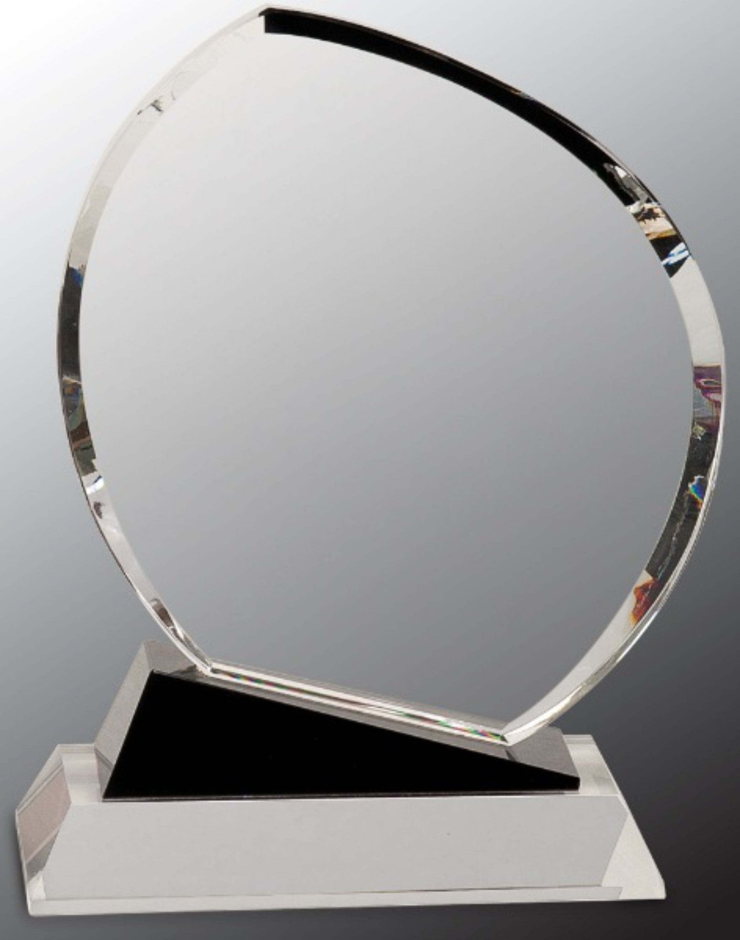 8 1/2" Crystal Award Oblong with Black Accents 2